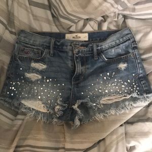 Hollister denim studded shorts